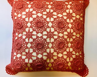 Vintage Crochet Lace Throw Pillow | Grannycore | Cottagecore | Vintage Bedding
