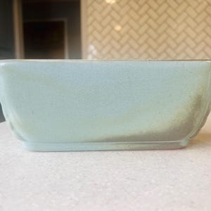 Vintage Frankoma Planter #14 in Distressed Pale Aquamarine Color