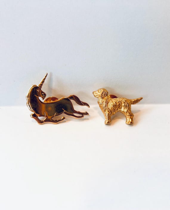 Vintage 1980’s Avon My Favorite Pet Pin Bundle | Avon Unicorn Avon Dog