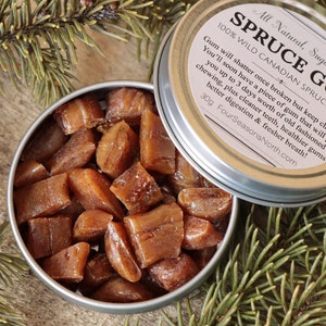 30g Spruce Chewing GUM: Sugar Free, All Natural, Old Fashioned, Cowboy Gum