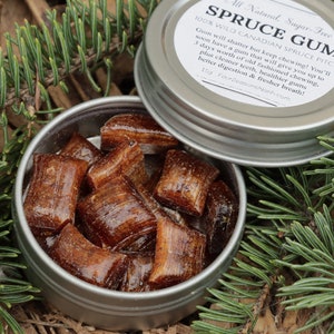 15g Spruce Chewing GUM: Sugar Free, All Natural, Old Fashioned, Cowboy Gum