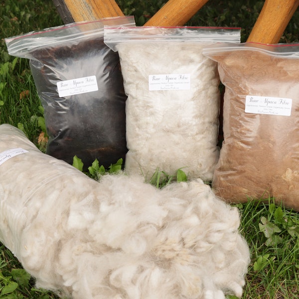 Organic, Raw Alpaca Fibre 8oz