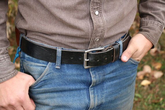 Mens heavy duty leather clearance belts