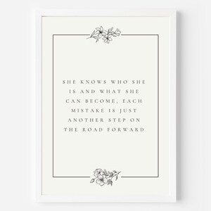 She Knows Who She Is | Positive Quote | Digital Print