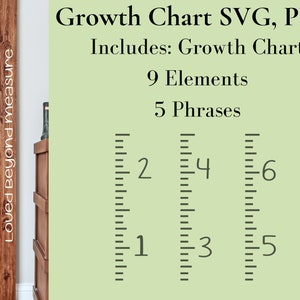 Growth Chart Ruler Digital Download SVG Kids Growth Tracker Wall Art Milestone Height Chart