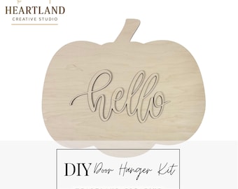 Pumpkin Cutout Wood Sign for DIY Fall Sign for Paint Party Supply Kit for Halloween DIY Craft for kids