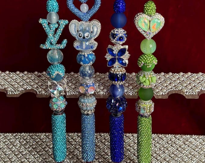 Handmade wax pens | Kawaii Rhinestone Pen | Custom Decorative wax Pen | Cute Desk Accessory | Unique Gift for Her | One-of-a-Kind wax  Pen