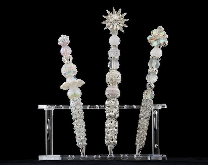 Viral Pearl Pens | Handmade Crystal Pens | Elegant Coquette Stationery | Planner Decor