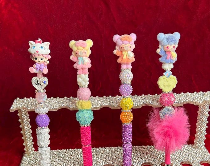 Handmade Bling Pen | Kawaii Rhinestone Pen | Custom Decorative Ink Pen | Cute Desk Accessory | Unique Gift for Her | One-of-a-Kind Pen