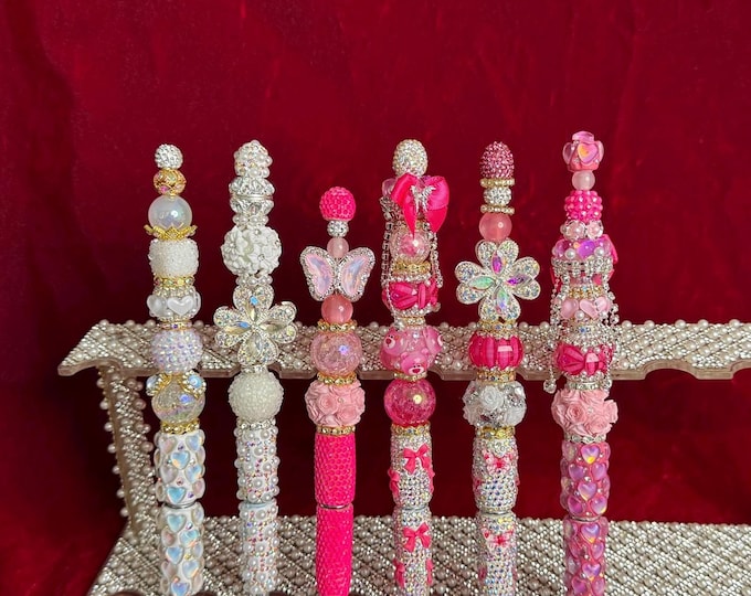 Handmade Bling Pen | Kawaii Rhinestone Decorative Ink Pen | Desk Accessory, Collectible Style | Graduation Gift