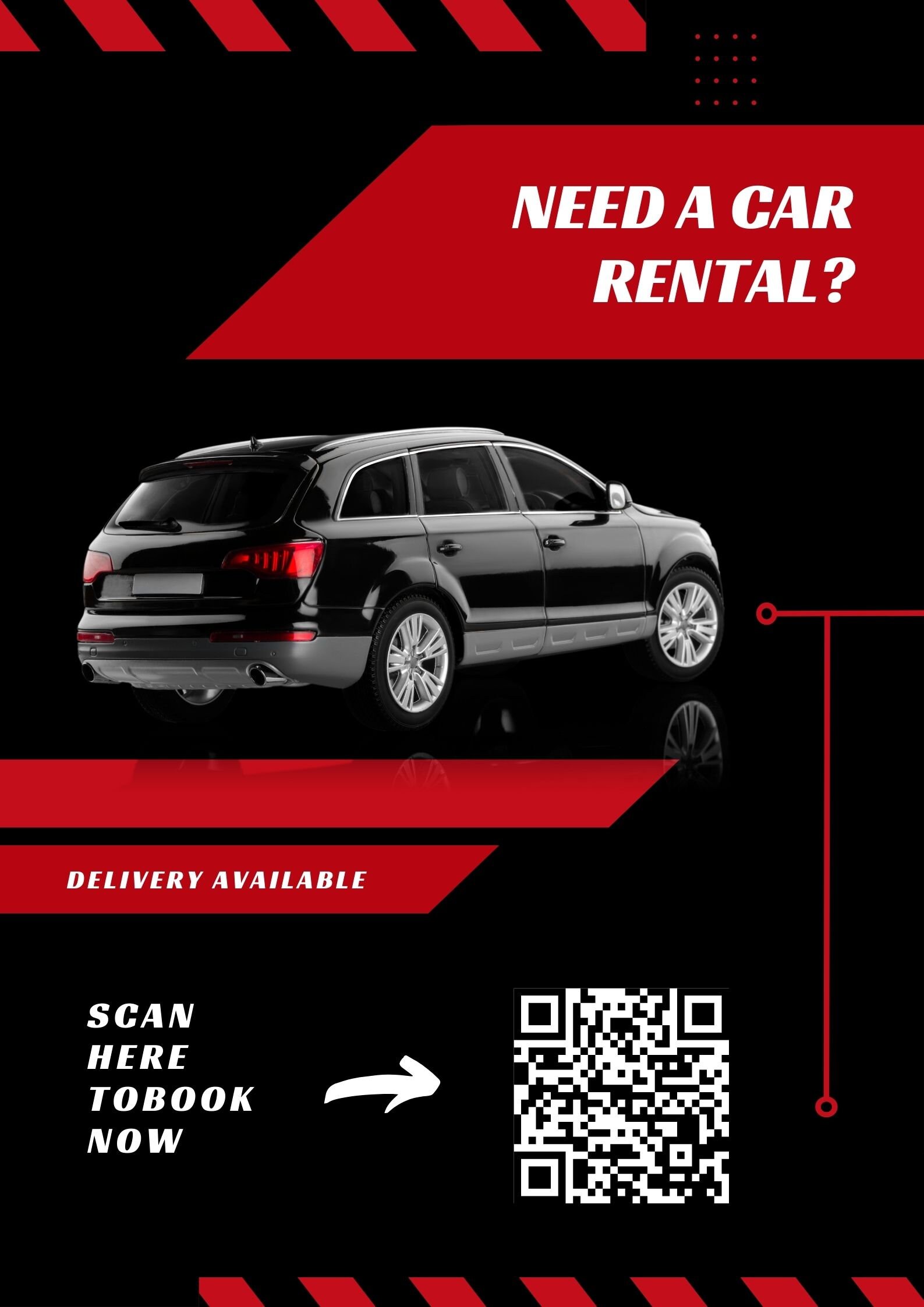 Custom Car Rental Posters Business Cards With Custom QR CODE Etsy