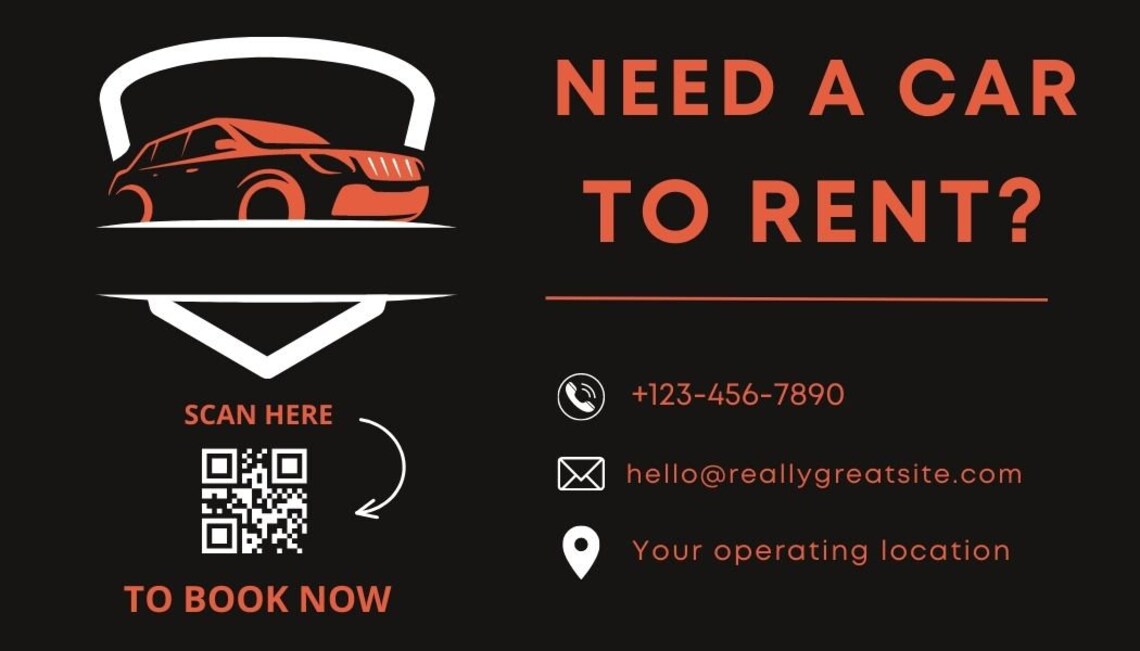 Turo Car Rental Business Card With QR Code Printed Business Cards 50