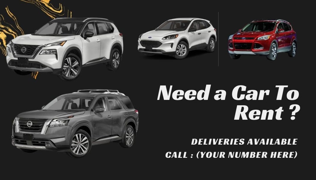 Turo Car Rental Business Card With Qr Code Template, Ready to Print