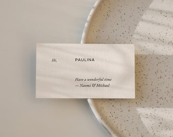 Place Card Template, Wedding Place Cards, Printable Minimalist Canva Wedding Place Card Template, Instant Download, Wedding Day of / Thalia