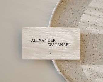 Place Card Template, Printable Minimalist Canva Wedding Place Card Template, Instant Download, Wedding Day of / Gabrielle