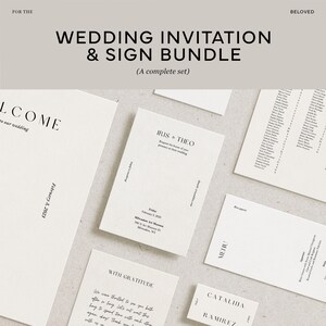 Modello di tabella dei posti a sedere in ordine alfabetico, pacchetto di cartelli nuziali, modello di programma di matrimonio, cartello di benvenuto per matrimonio, menu bar per matrimoni / Iris
