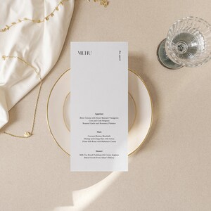 Minimal Wedding Menu Template Download, Canva Template, Printable Minimalist Wedding, Instant Download, Wedding Day of / Iris