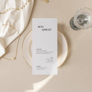Wedding Menu Template Download, Printable Minimalist Canva Wedding Menu Template, Wedding Day of / Gabrielle