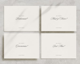 Elegant Bridesmaid Proposal Card, Groomsmen Proposal, Ask Your Bridesmaid, Groomsman Proposal / Thalia