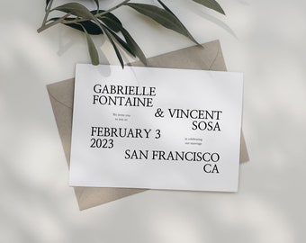 Minimal Wedding Invitation Template, Wedding Details Card, Wedding Invitation Template Download, Invitation Suite / Gabrielle