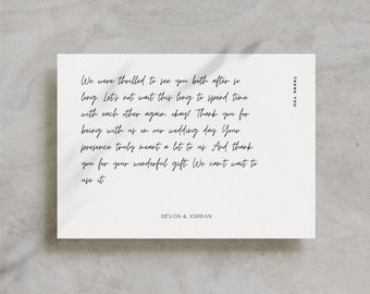 Minimalist Wedding Thank You Card Template, Editable Thank You Card, Wedding Stationery, Canva Template / Devon