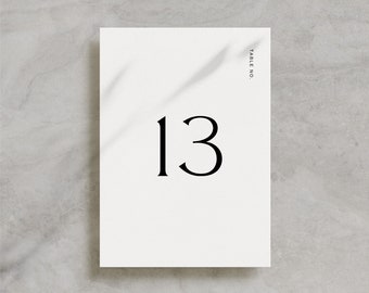 Table Number Template, Printable Minimalist Wedding Stationery, Canva Template, Instant Download, Wedding Reception, Wedding Day of / Devon