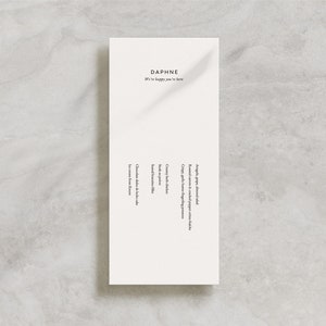 Menu Cards with Guest Name, Wedding Menu Template, Dinner Menu Template, Instant Download, Wedding Day of / Thalia