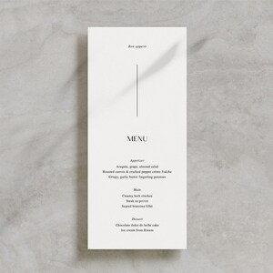 Wedding Menu Template Download, Canva Template, Printable Minimalist Wedding, Wedding Day of / Naomi