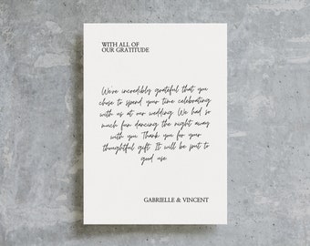 Minimalist Wedding Thank You Card Template, Printable Thank You Card, Wedding Stationery, Canva Template / Gabrielle