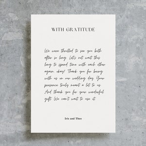 Minimalist Wedding Thank You Card Template, Printable Thank You Card, Wedding Stationery, Canva Template / Iris