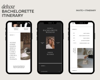 Luxe Bachelorette Itinerary Template, Bachelorette Invite Instant Download, Bachelorette Itinerary Template Digital