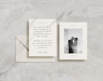 Minimalist Wedding Thank You Card Template, Editable Thank You Card, Wedding Stationery, Canva Template / Alyssia