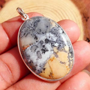 Maligano Jasper Pendant, Natural Crystal Necklace Pendant, 925 sterling silver Pendant, Handmade Jewelry, Dainty Pendant, Gift for Her