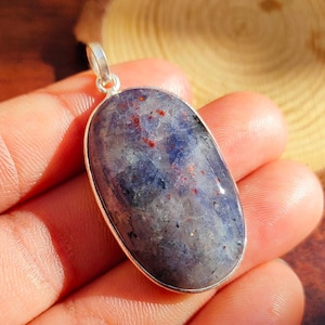 IOLITE SUNSTONE Pendant - Iolite Sunstone crystal - Sparkling Schiller iolite sunstone cabochon - Gift For Her - rare gifts for mother