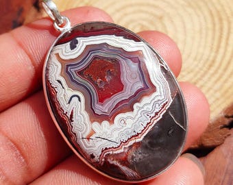 Crazy Lace Agate Pendant, 925 Sterling Silver Pendant, Crazy Lace Agate Gemstone Pendant, Handmade Pendant, Lace Agate Jewelry, Gift Her