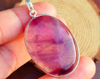 Natural Amethyst Pendant - Handmade Silver Pendant - 925 Sterling Silver Pendant - Oval Amethyst Pendant - Anniversary Pendant - Gift Her