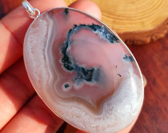 Moss Agate Pendant, 925 Sterling Silver Pendant, Moss Agate Gemstone Pendant Handmade Silver Jewelry Moss Agate Jewelry Gift For Her Mother