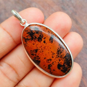 Mahogany Obsidian Pendant, 925 Sterling Silver Pendant, Mahogany Obsidian Handmade Pendant, Mahogany Obsidian Jewelry For Women Gift