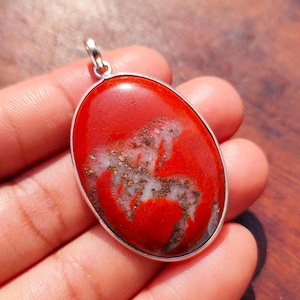 Schlangenhaut Jaspis Anhänger, 925 Sterling Silber Anhänger, Schlangenhaut Jaspis Natürlicher Edelstein Anhänger, Silber handgefertigter Anhänger, Geschenk für sie