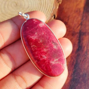 Pink Thulite Pendant 925 Sterling Silver Pendant Thulite Gemstone Pendant Handmade Silver stone Jewelry Thulite Pendant For Necklace Women