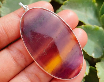 Fluorite Pendant, 925 Sterling Silver Pendant, Fluorite Gemstone, Fluorite Handmade Silver Stone Jewelry, Fluorite Silver Pendant, Gift Her