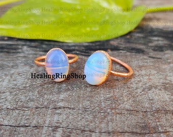 Opalite Ring, Electroformed Ring, Electroplated Ring, Copper Ring, Gemstone Ring, Statement Ring, Boho Ring, Women Ring, Gift For Her
