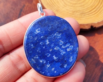 Lapis Lazuli Pendant, 925 Sterling Silver Pendant, Lapis Lazuli Gemstone, Handmade Silver Gemstone Jewelry, Lapis Pendant For Necklaces