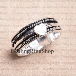 Spinner Ring, Herz Ring, Sorgen Ring, Angst Ring, Fidget Ring, 925 Sterling Silber Ring, Versprechen Ring, Boho Ring, Frauen Ring, Geschenk für Sie