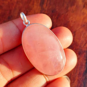 Pendentif quartz rose, pendentif en argent sterling 925, pendentif pierre gemme quartz rose, bijoux en argent faits main, bijoux en quartz rose, cadeau pour elle