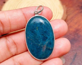 Blauer Apatit Anhänger | 925 Sterling Silber Anhänger | Entzückende handgefertigte Anhänger | Versprechen Anhänger | Kostenloser Versand | Geschenk für sie