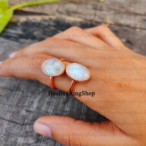 Moonstone Ring, Electroformed Ring, Electroplated Ring, Copper Ring, Gemstone Ring, Statement Ring, Dainty Ring, Women Ring, Gift For Her