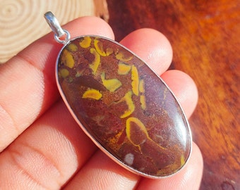 Rhyolite Pendant, 925 Sterling Silver Pendant, Rhyolite Gemstone Pendant, Handmade Pendant, Silver Jewelry, Rhyolite Jewelry, Gift for Her
