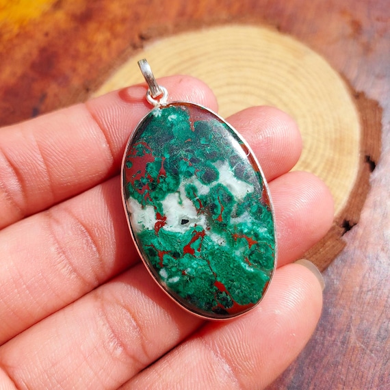 Natural Blue Azurite Malachite Gemstone Pendant, Gemstone Azurite