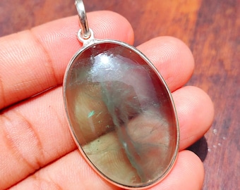 Green Fluorite Pendant 925 Sterling Silver Pendant Fluorite Gemstone Pendant Handmade Silver Gemstone Jewelry Fluorite Pendant For Women